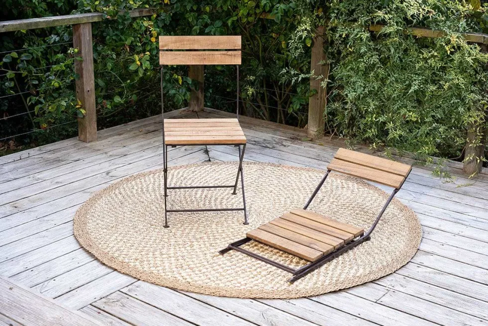 Rishikesh Reclaimed Wood & Iron Folding Chairs - (Set of 2)