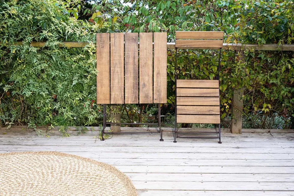 Rishikesh Reclaimed Wood & Iron Folding Table