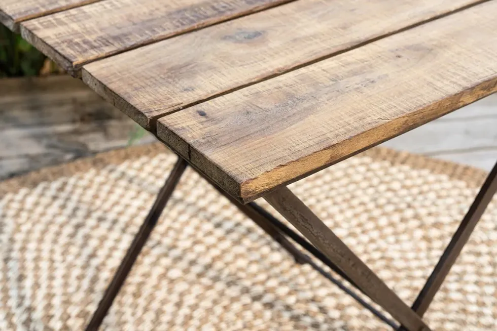 Rishikesh Reclaimed Wood & Iron Folding Table