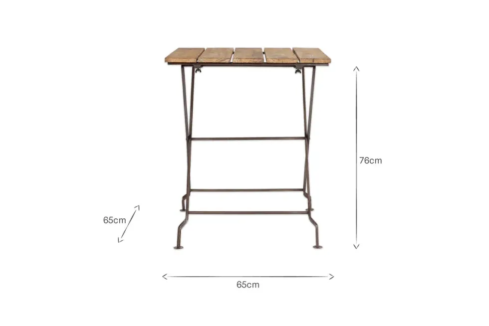 Rishikesh Reclaimed Wood & Iron Folding Table