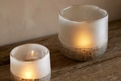 Riyara Recycled Glass Tealight Holder - Silver Sparkle