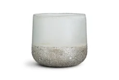 Riyara Recycled Glass Tealight Holder - Silver Sparkle