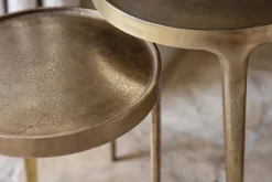 Rohia Cast Metal Side Table - Brass