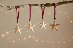 Roshani Star Baubles - Antique Brass (Set of 4)