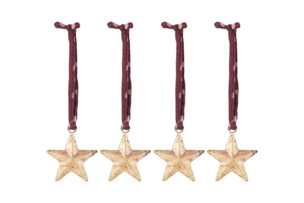 Roshani Star Baubles - Antique Brass (Set of 4)