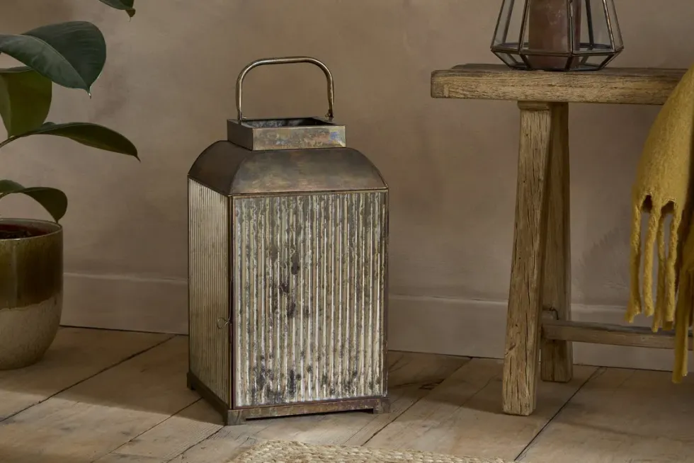 Ruala Lantern - Brass & Clear