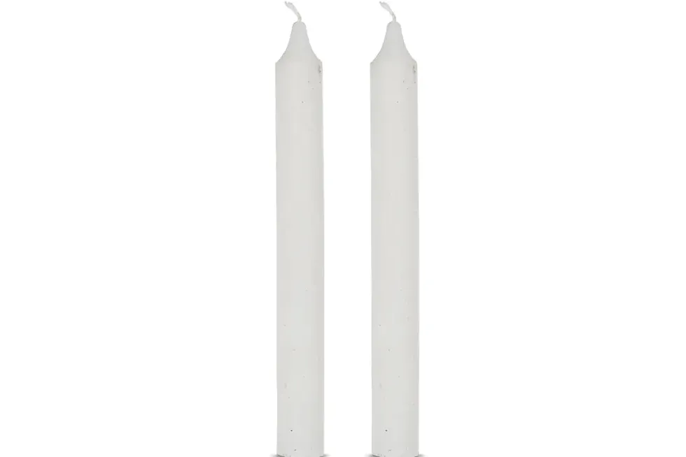 Rustic Soy Blend Dinner Candle - White - (Set of 2)