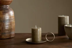 Rustic Soy Blend Mini Pillar Candle - Olive