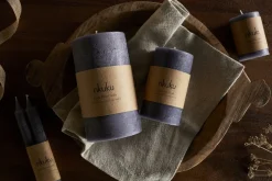 Rustic Soy Blend Mini Pillar Candle - Charcoal