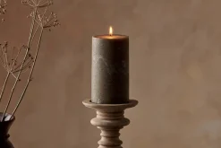 Rustic Soy Blend Pillar Candle - Olive Green - Large