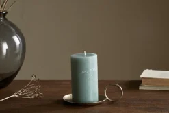 Rustic Soy Blend Pillar Candle - Sage Green - Small