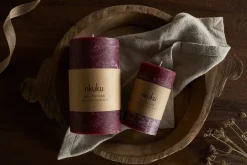 Rustic Soy Blend Pillar Candle - Dark Cherry - Small