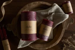 Rustic Soy Blend Pillar Candle - Dark Cherry - Small