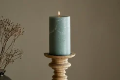 Rustic Soy Blend Pillar Candle - Sage Green - Large