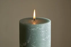 Rustic Soy Blend Pillar Candle - Sage Green - Large