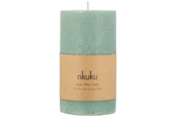Rustic Soy Blend Pillar Candle - Sage Green - Large