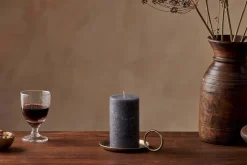 Rustic Soy Blend Pillar Candle - Charcoal - Small