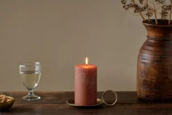 Rustic Soy Blend Pillar Candle - Rust - Small