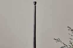 Sahar Mango Wood Floor Lamp - Dark Stain