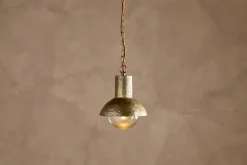 Sakti Brass & Recycled Glass Pendant - Clear