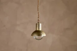 Sakti Brass & Recycled Glass Pendant - Clear