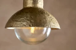 Sakti Brass & Recycled Glass Pendant - Clear
