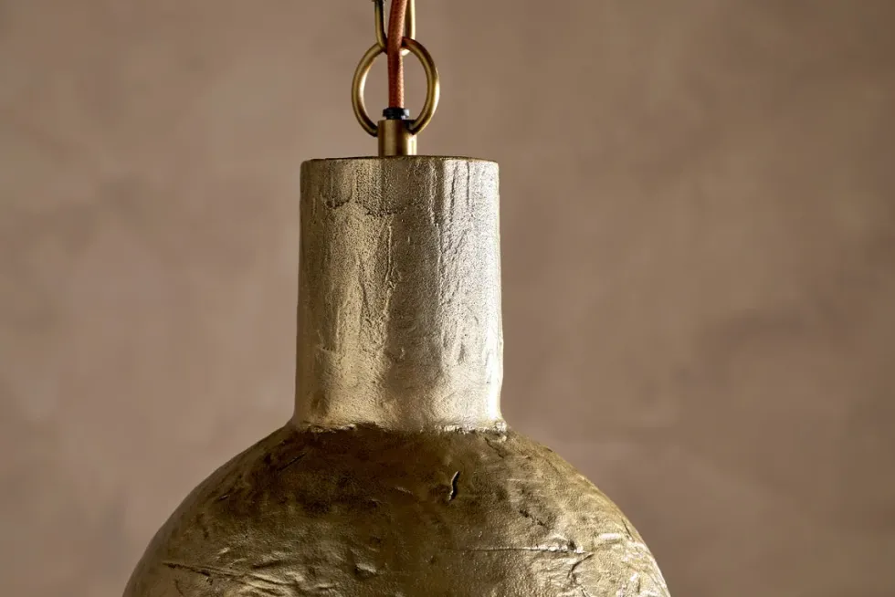 Sakti Brass & Recycled Glass Pendant - Clear