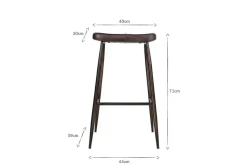 Samaira Leather Counter Stool - Dark Brown