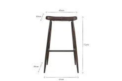 Samaira Leather Counter Stool - Dark Brown