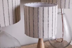 Sanja Cotton Stripe Lampshade - Off White & Grey