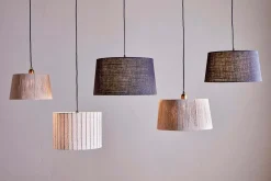 Sanja Cotton Stripe Lampshade - Off White & Grey