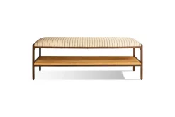 Sanja Cotton Upholstered Bench - Charcoal & Natural