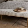 Sanja Stripe Upholstered Bench - Grey