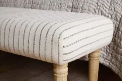 Sanja Stripe Upholstered Bench - Grey
