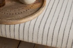 Sanja Stripe Upholstered Bench - Grey
