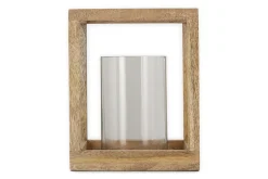 Sanora Mango Wood Lantern - Natural