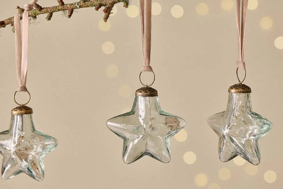 Sardi Star Baubles - Clear (Set of 4)