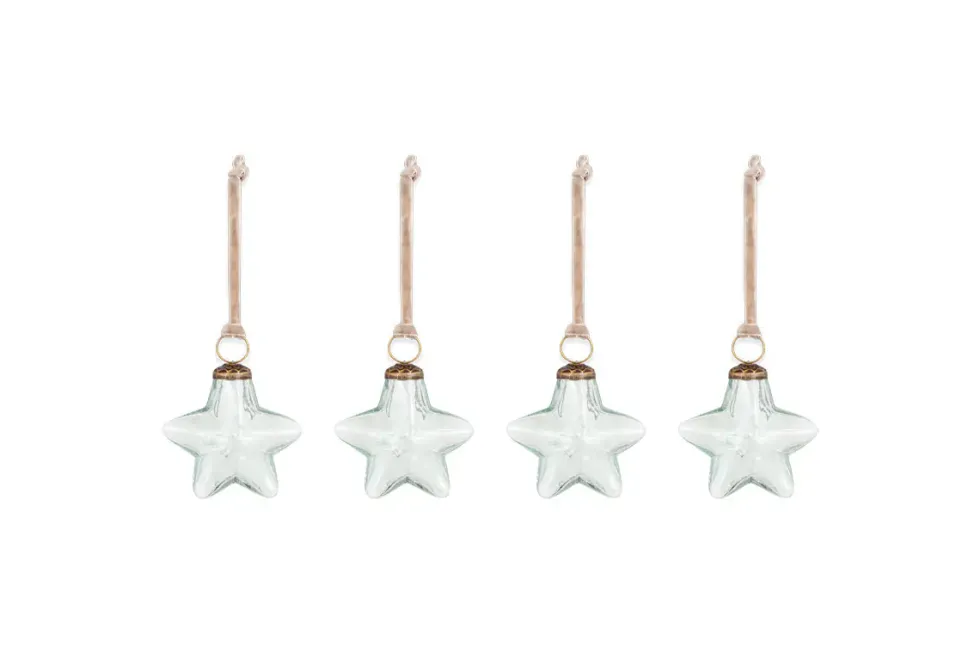 Sardi Star Baubles - Clear (Set of 4)