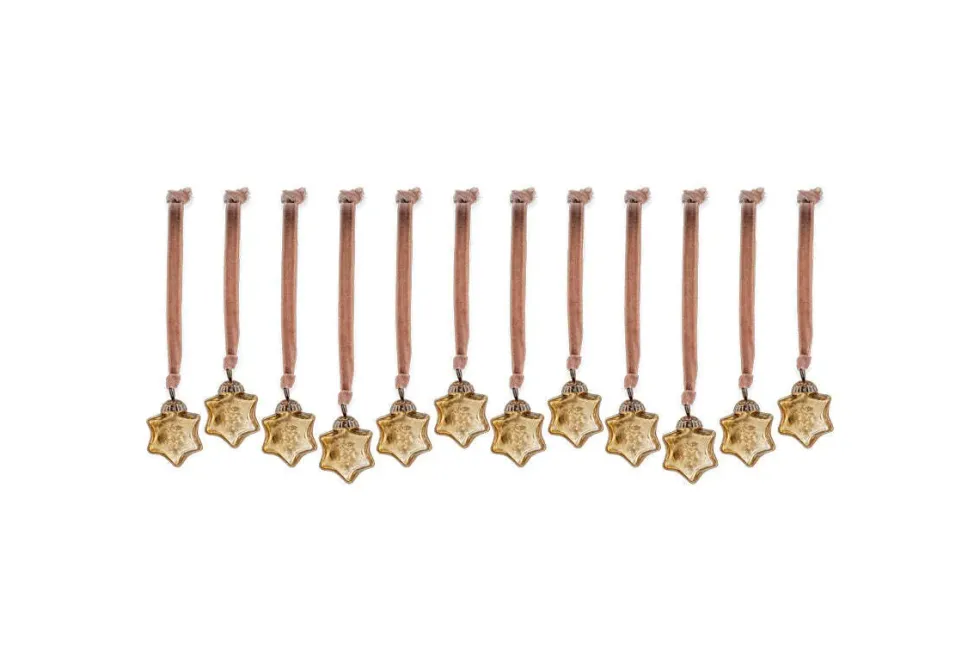 Sardi Star Baubles - Gold (Set of 12)