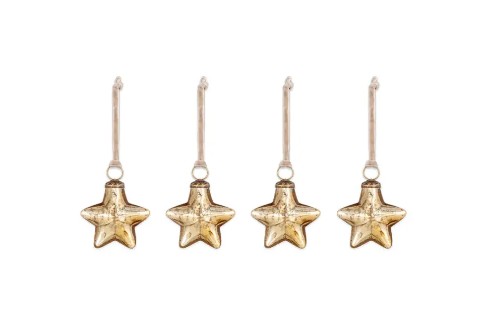 Sardi Star Baubles - Gold (Set of 4)