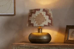 Shanto Jute Kilim Lampshade - Rust & Natural - Medium