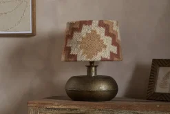 Shanto Jute Kilim Lampshade - Rust & Natural - Medium