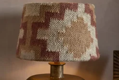Shanto Jute Kilim Lampshade - Rust & Natural - Medium