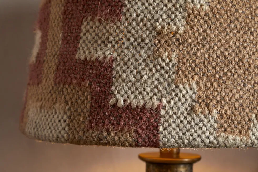 Shanto Jute Kilim Lampshade - Rust & Natural - Medium