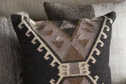 Shukhi Wool & Cotton Cushion Cover - Black & Brown
