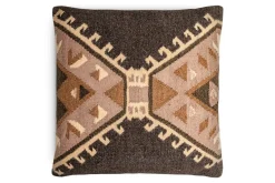 Shukhi Wool & Cotton Cushion Cover - Black & Brown