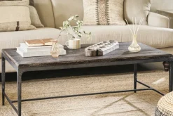 Sita Reclaimed Wood & Iron Coffee Table - Chocolate Brown