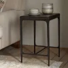Sita Reclaimed Wood & Iron Side Table - Chocolate Brown
