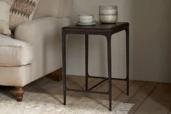 Sita Reclaimed Wood & Iron Side Table - Chocolate Brown