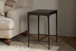 Sita Reclaimed Wood & Iron Side Table - Chocolate Brown
